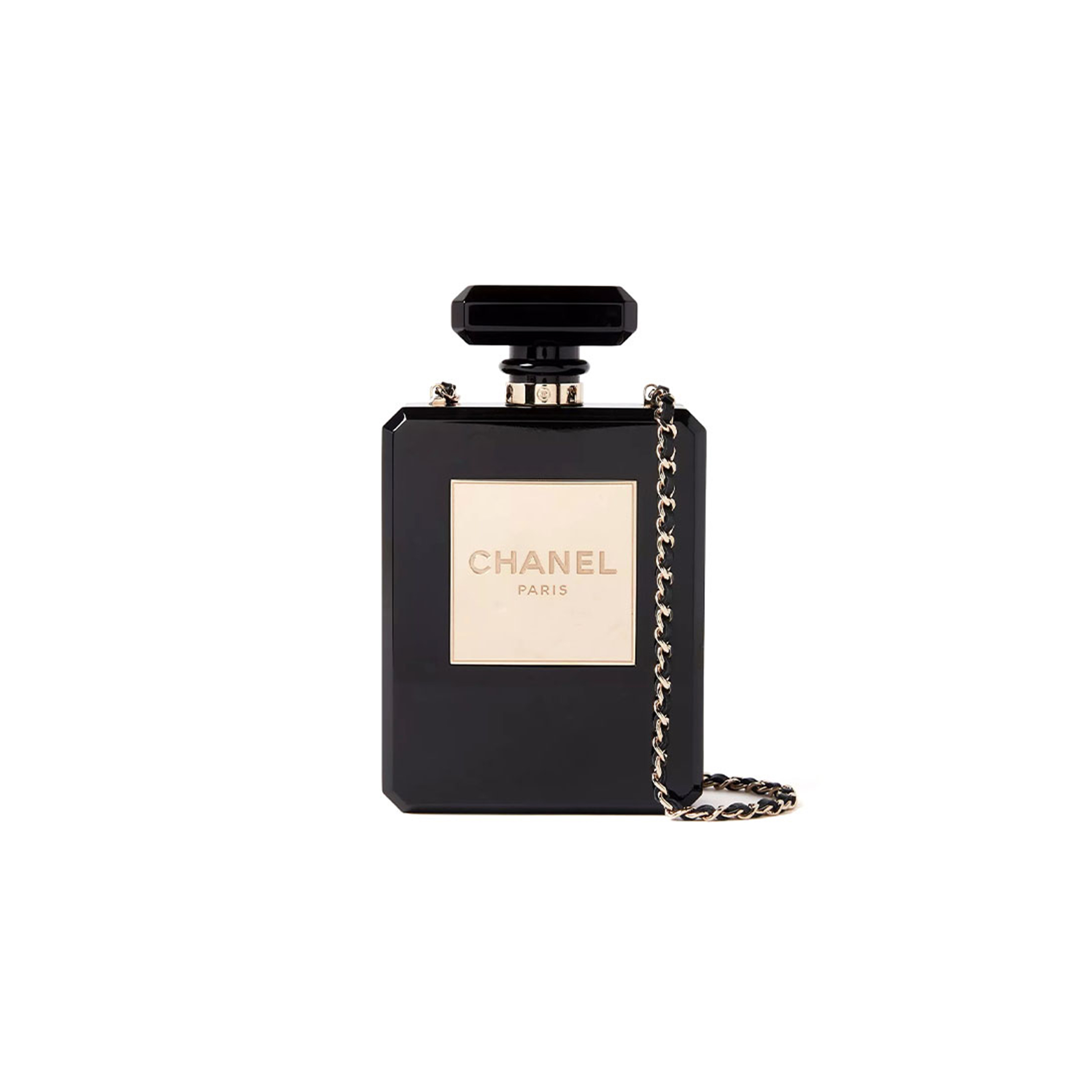 Ch**el master clutch no.5 perfume bag in plexi (20*12*4cm)